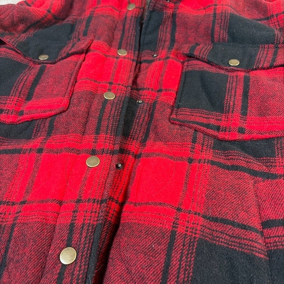 Maurices Red and Black Checkered Jacket - Picture 2 of 4